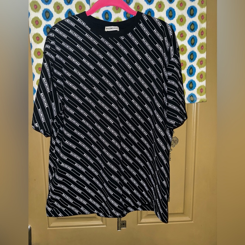 Balenciaga T-Shirt With All Over Logo Men’s Small
